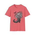 Halloween Boot Bouquet T‑Shirt — Pumpkin, Candy Corn & Bat Graphic