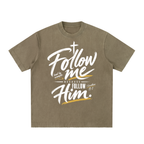 Follow me Heavyweight Vintage Washed Frayed T-Shirt