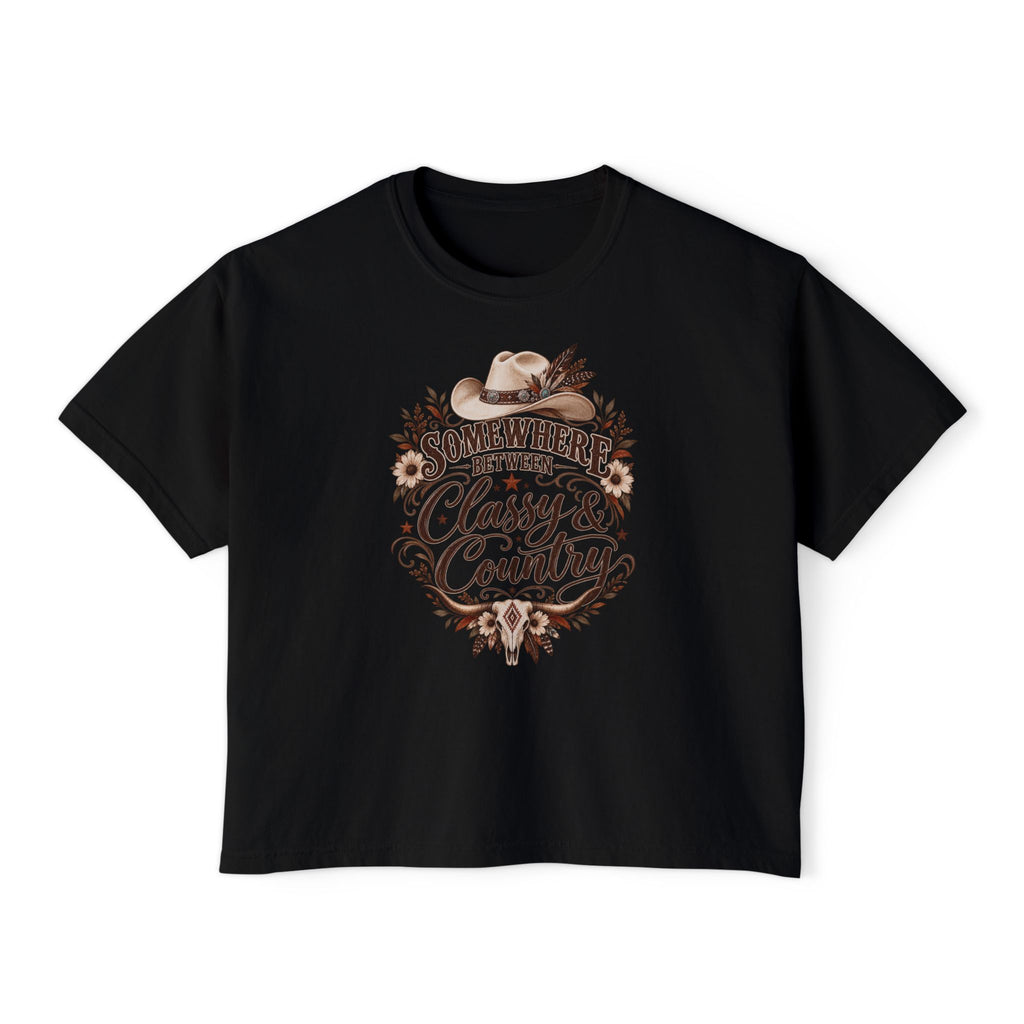 Somewhere Between Classy & Country Women's Boxy Tee