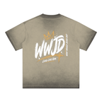 WWJD Reverse Dyed Loose Cotton T-Shirt