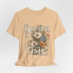 Beautiful In Its Time Floral Tee – Inspirational Vintage Flower Graphic T-Shirt