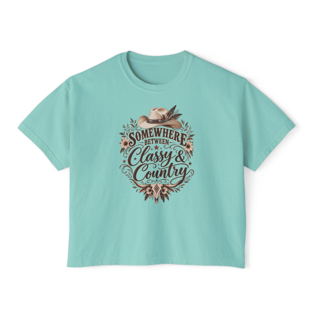 Somewhere Between Classy & Country Women's Boxy Tee