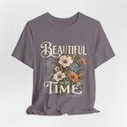Beautiful In Its Time Floral Tee – Inspirational Vintage Flower Graphic T-Shirt