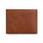Leather Bi-Fold Wallet with Black Brushstroke Cross — Christian Gift