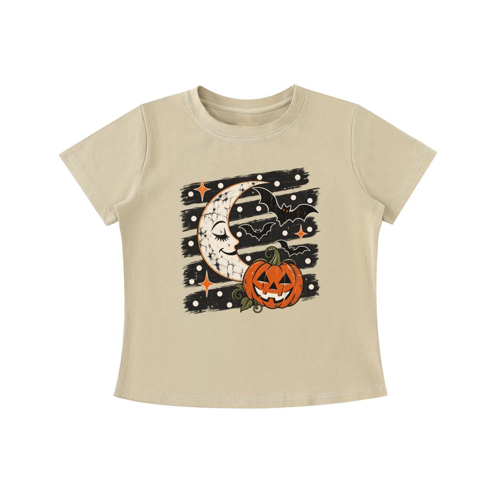 Halloween Moon Vintage Wash Slim Fit T-shirt