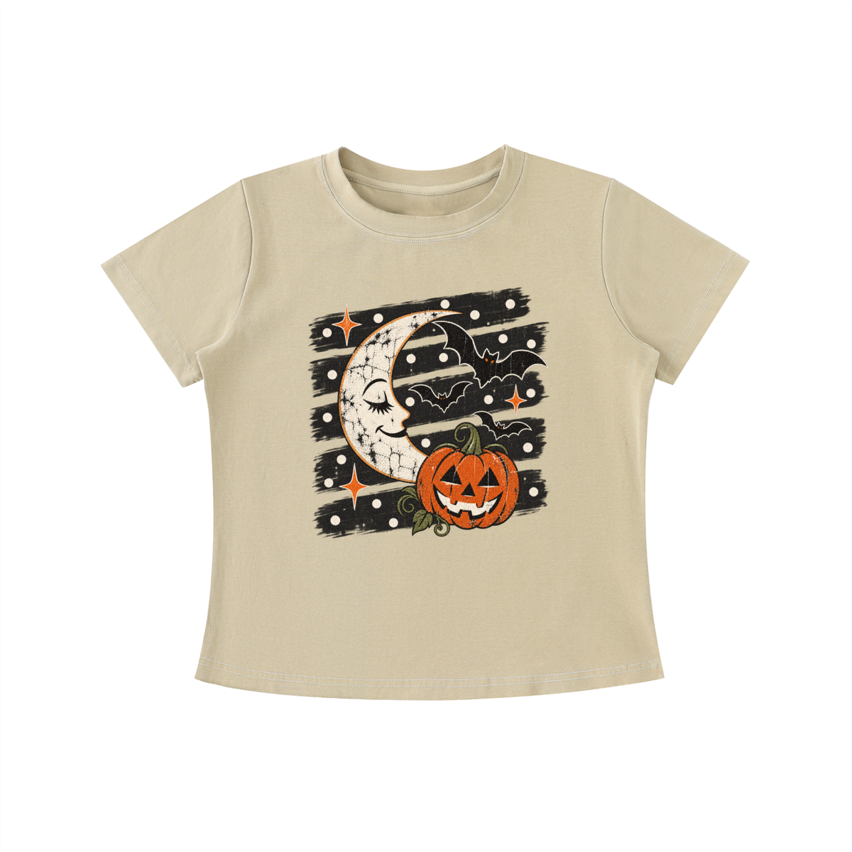 Halloween Moon Vintage Wash Slim Fit T-shirt