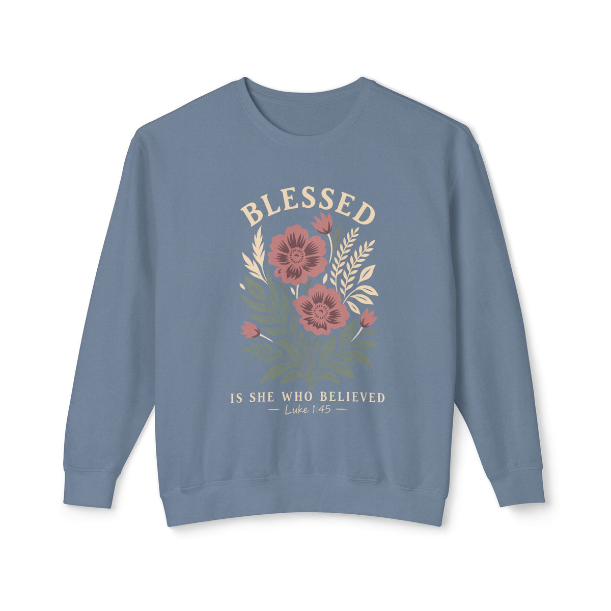 Blessed Floral Sweatshirt — Cozy Women's Crewneck with Vintage Flower Art