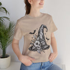 Witch Hat Floral Tee — Gothic Halloween Witchy T-Shirt