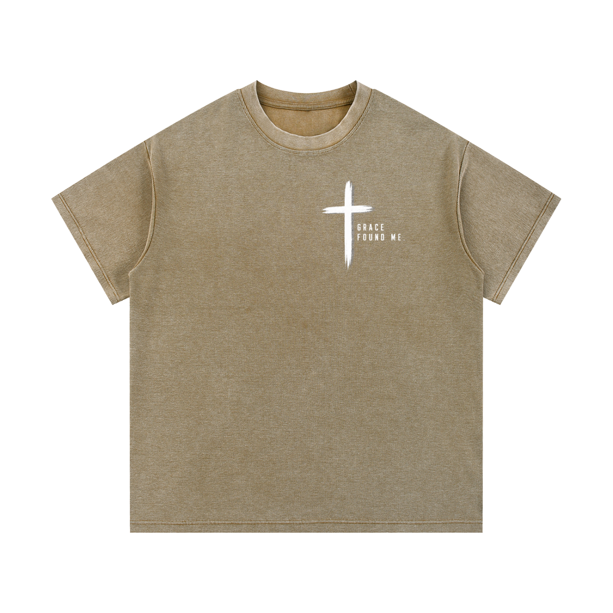 Grace Found Me Mineral Wash Waffle Knit T-Shirt