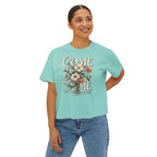 Come to Me Floral Boxy Tee — Vintage Floral Graphic Women's Shirt