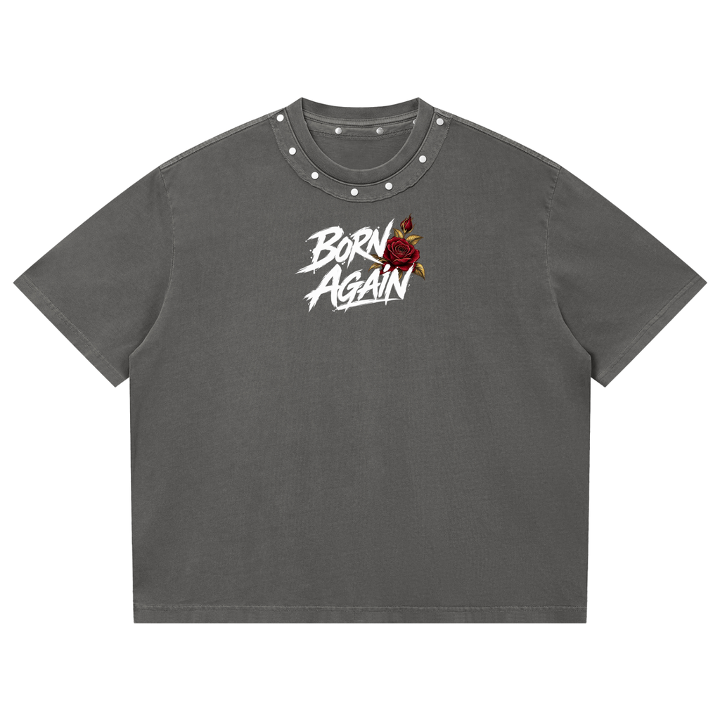 Born Again Washed Boxy Studded T-Shirt