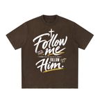 Follow me Heavyweight Vintage Washed Frayed T-Shirt