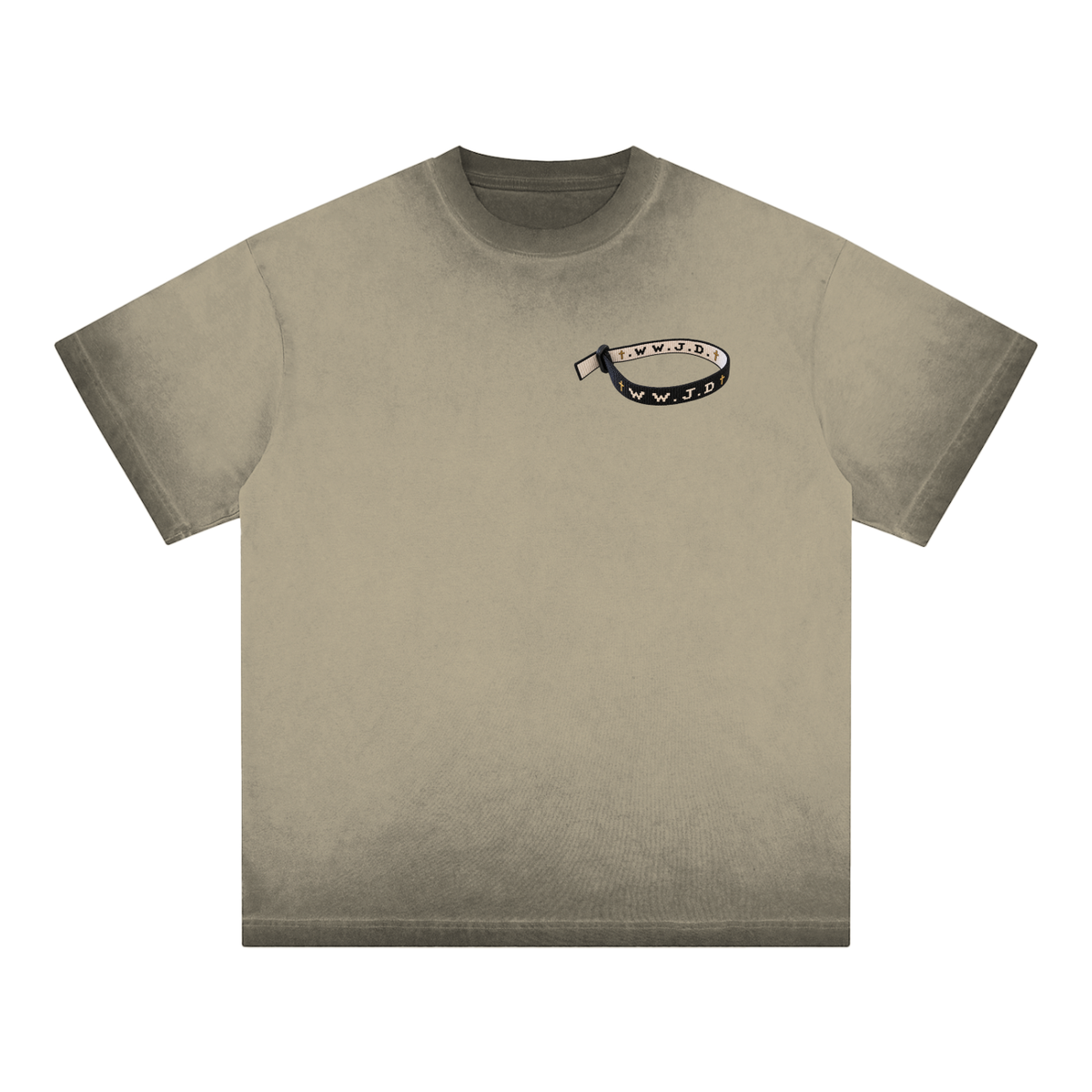 WWJD Reverse Dyed Loose Cotton T-Shirt