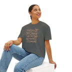 Women's Boxy Tee — "Fall for Jesus He Never Leaves" Faith Graphic Tee
