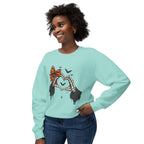 Halloween Skeleton Hands Crewneck Sweatshirt — Spooky Heart & Bat Design