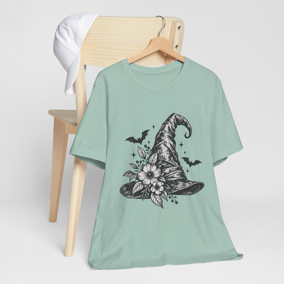 Witch Hat Floral Tee — Gothic Halloween Witchy T-Shirt