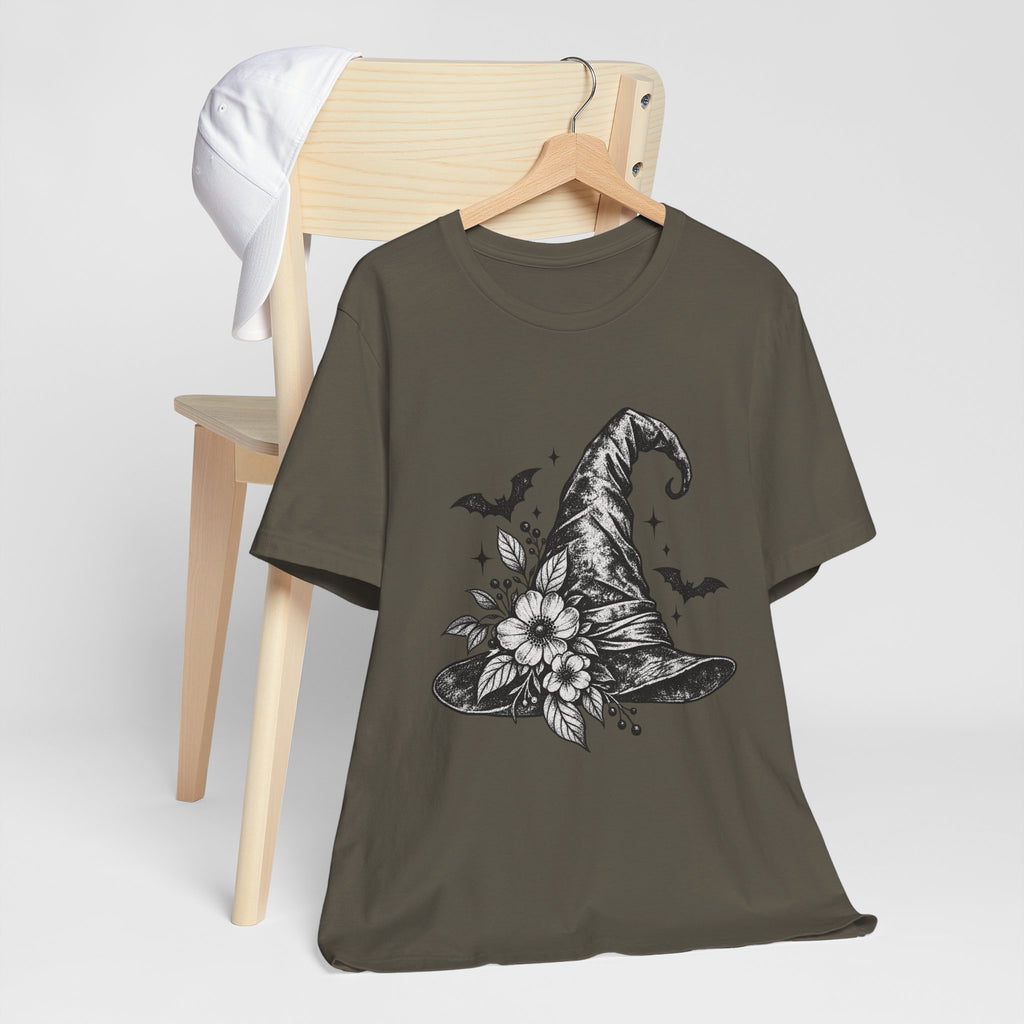 Witch Hat Floral Tee — Gothic Halloween Witchy T-Shirt