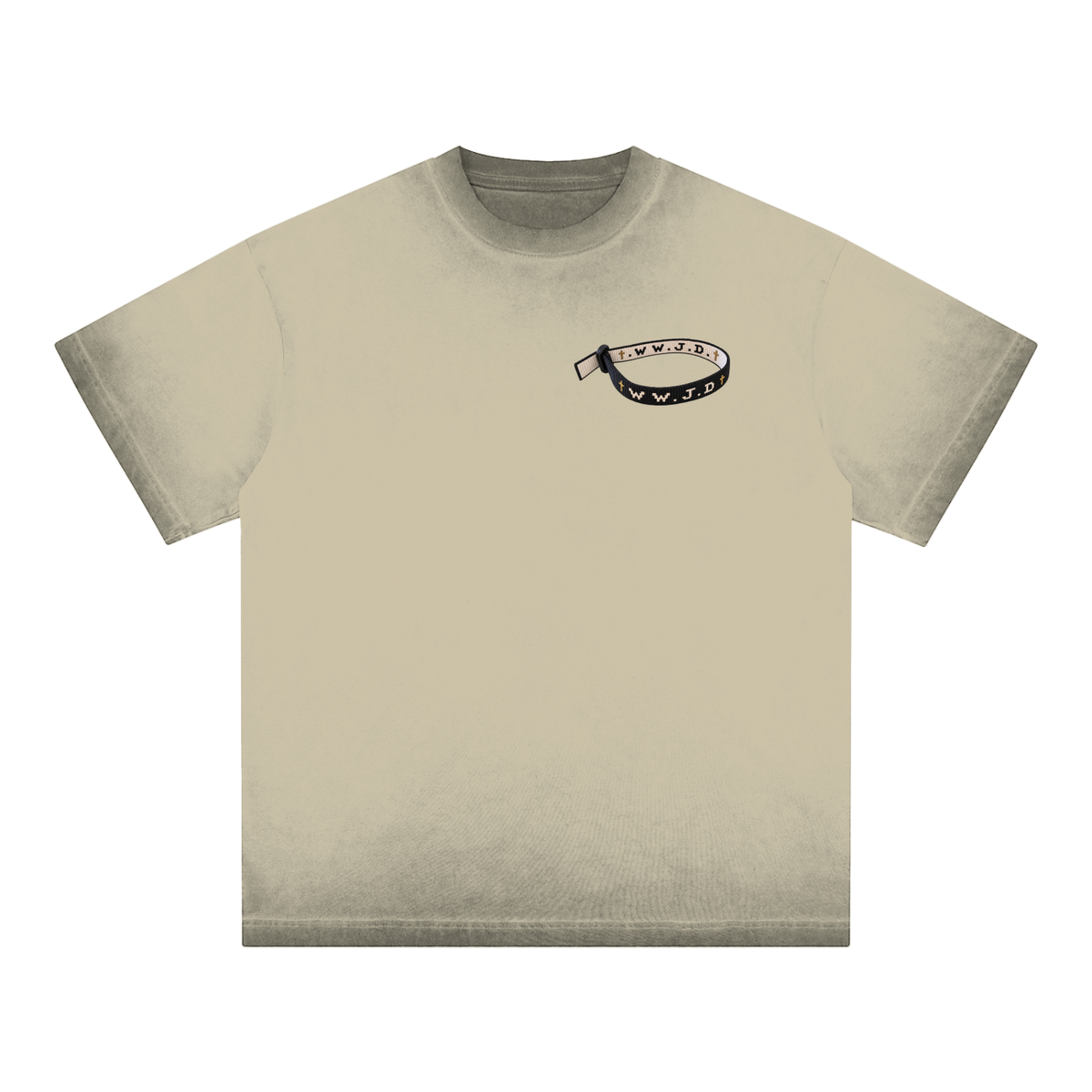 WWJD Reverse Dyed Loose Cotton T-Shirt