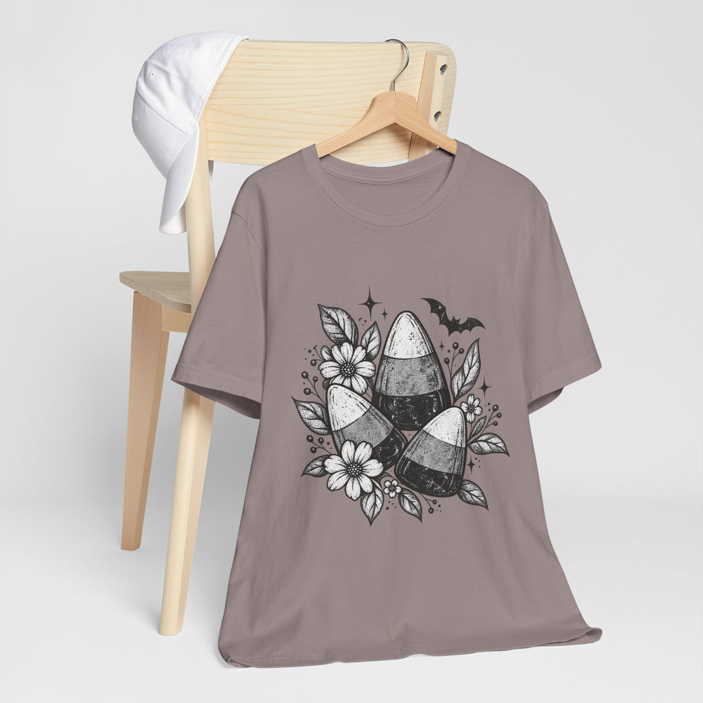 Candy Corn Floral Tee — Halloween Candy Corn Shirt
