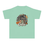 Youth Tee — "Black & Cute" Halloween Pumpkin Graphic