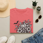 Halloween Boot Bouquet T‑Shirt — Pumpkin, Candy Corn & Bat Graphic