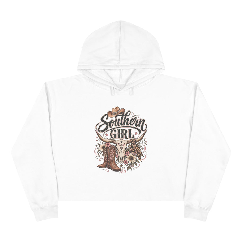 Southern Girl Crop Hoodie — Cowgirl Boots & Sunflower Western Crop Top