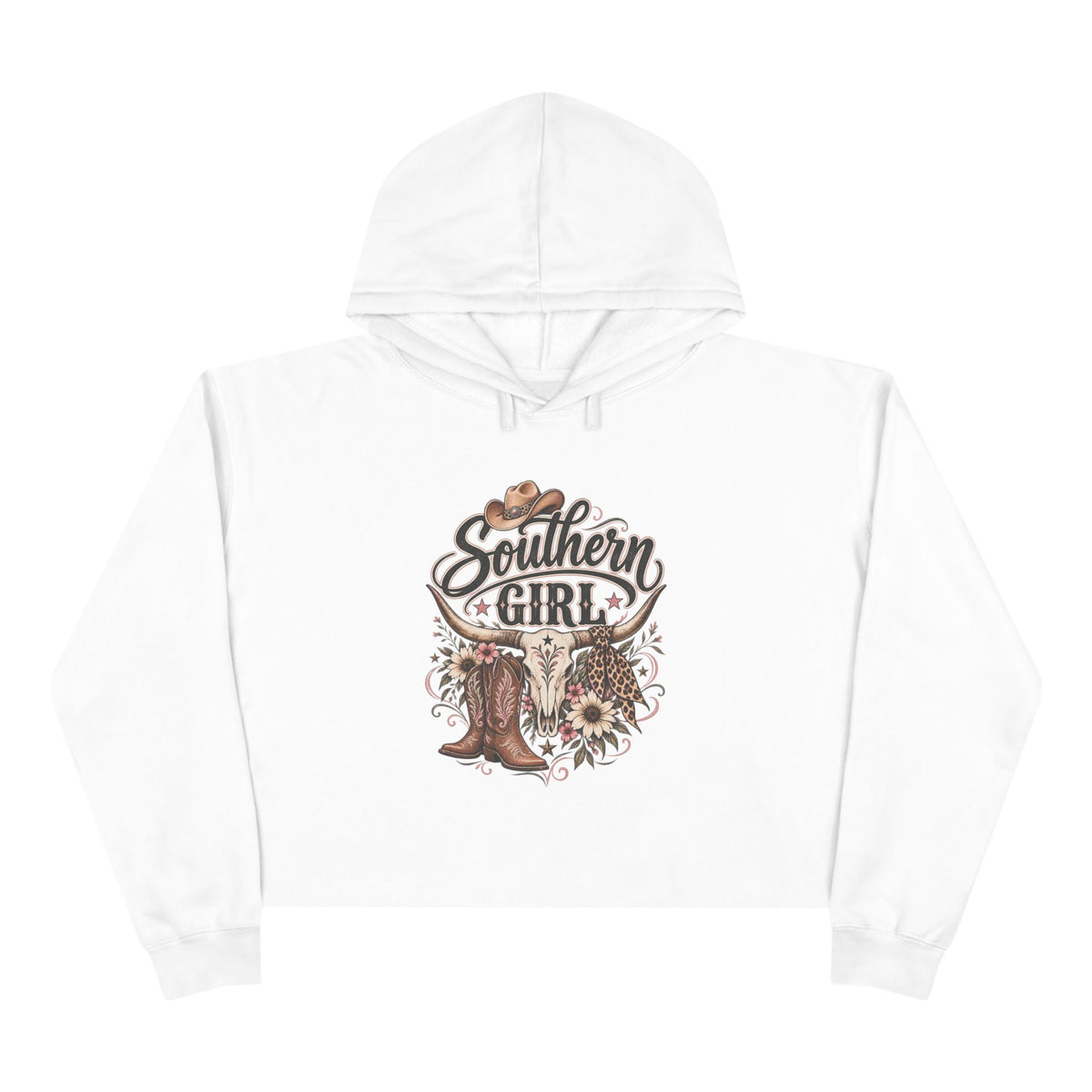 Southern Girl Crop Hoodie — Cowgirl Boots & Sunflower Western Crop Top