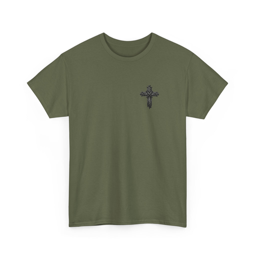 Christian Journey Tee — "Jesus is the Way" Map Back Print, Cross Chest Graphic
