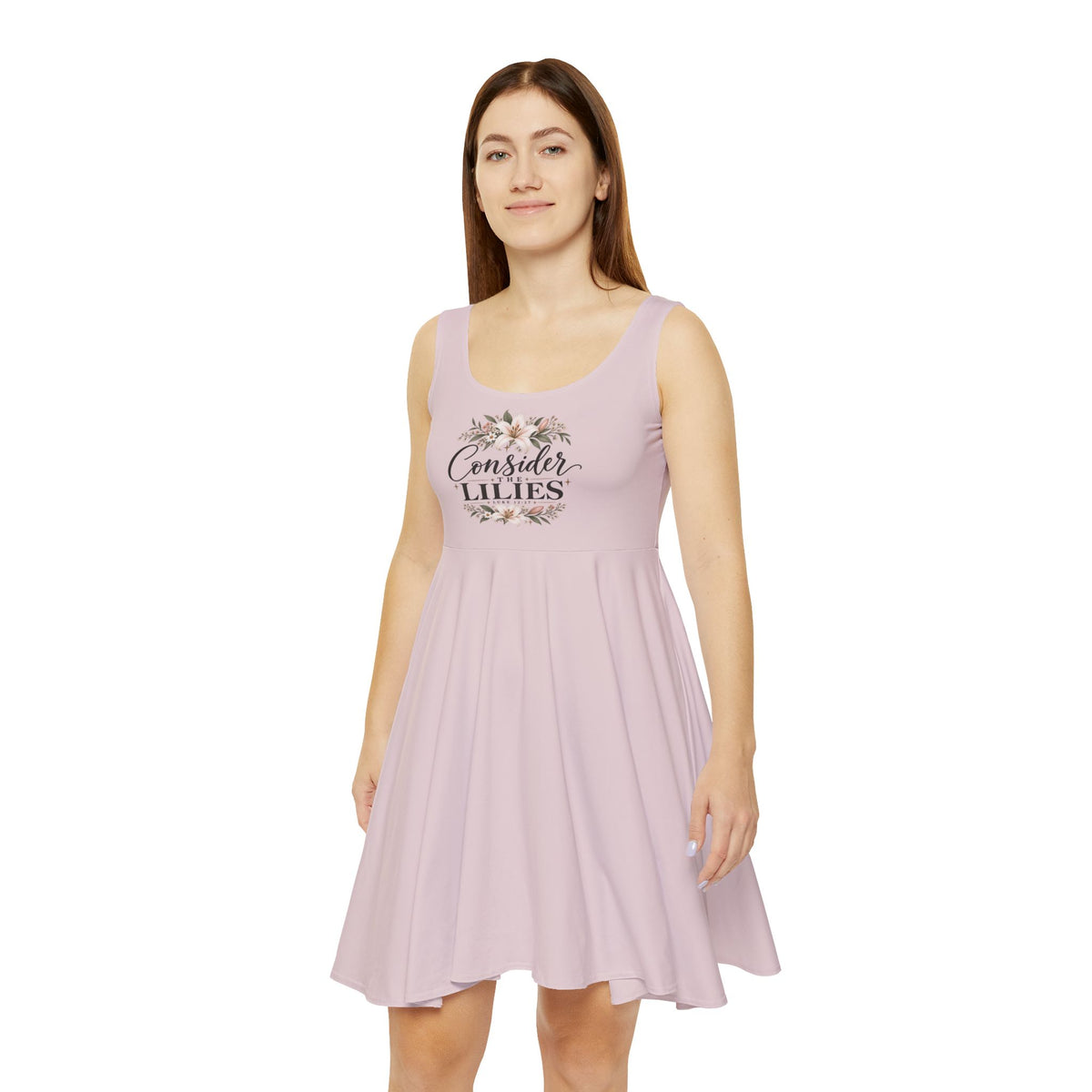 Consider Lilies Floral Skater Dress – Women's Floral Graphic AOP Dress