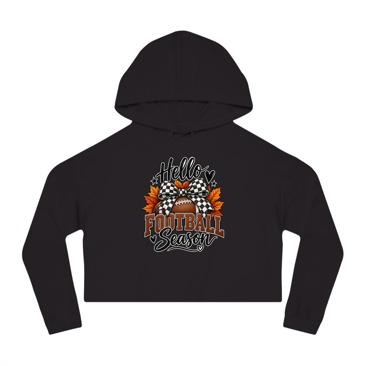 "Hello Football Season" Fall Game Day Sweatshirt Cropped Hoodie