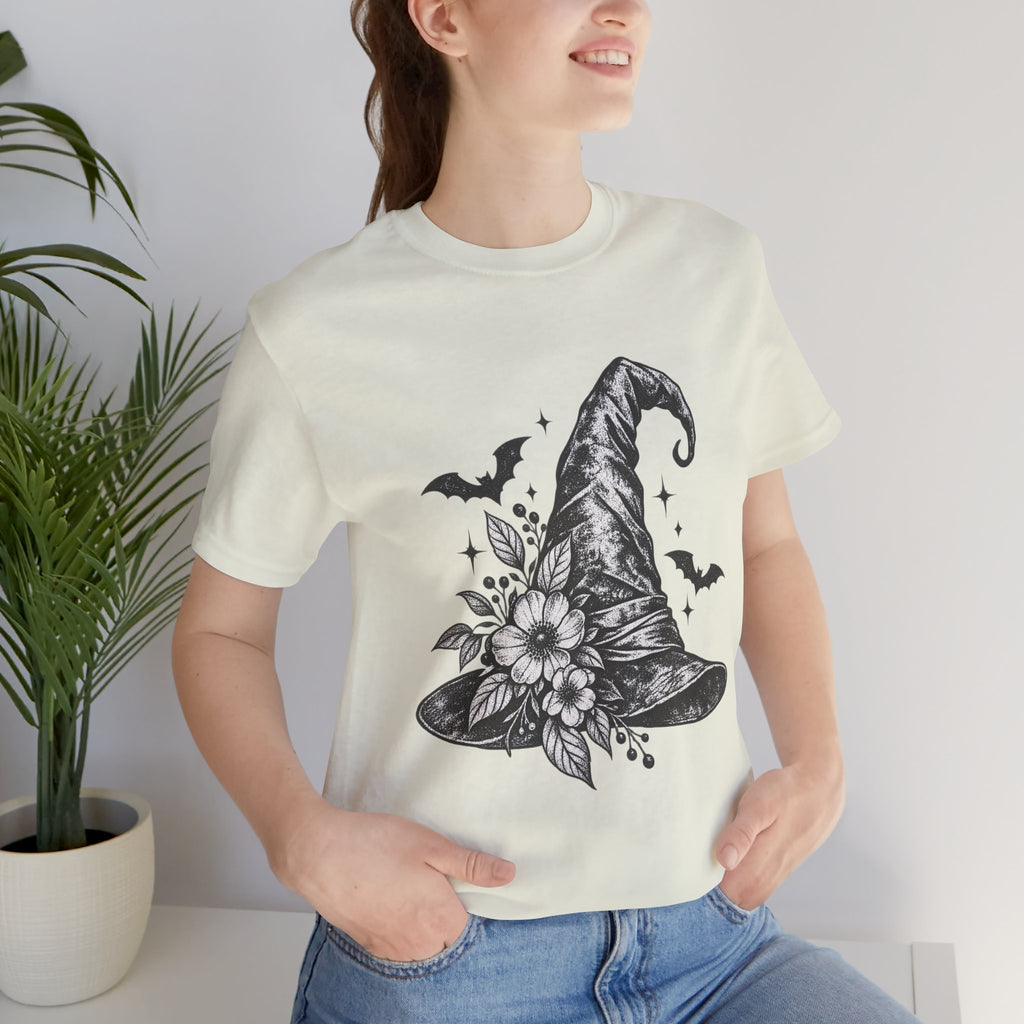Witch Hat Floral Tee — Gothic Halloween Witchy T-Shirt