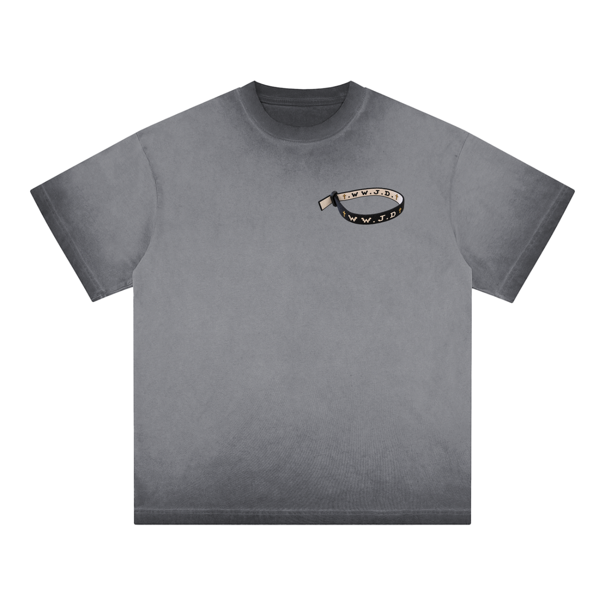 WWJD Reverse Dyed Loose Cotton T-Shirt