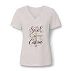 Saved by Grace & Caffeine V-Neck Tee
