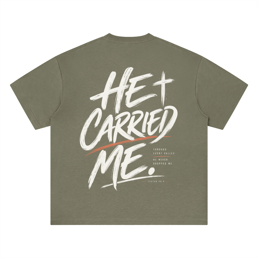 He Carried Me Quick Dry Drop Shoulder T-Shirt