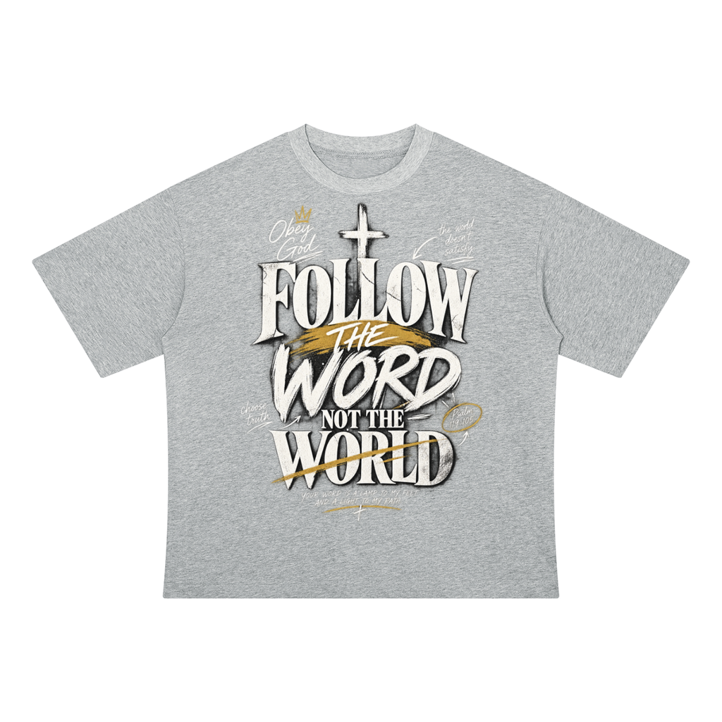 Follow the Word Drop Shoulder Cotton T-Shirt