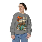 Boo-tiful Mess Sweatshirt – Teal Pumpkin with Leopard Bow & Daisies