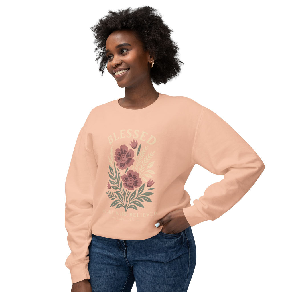 Blessed Floral Sweatshirt — Cozy Women's Crewneck with Vintage Flower Art