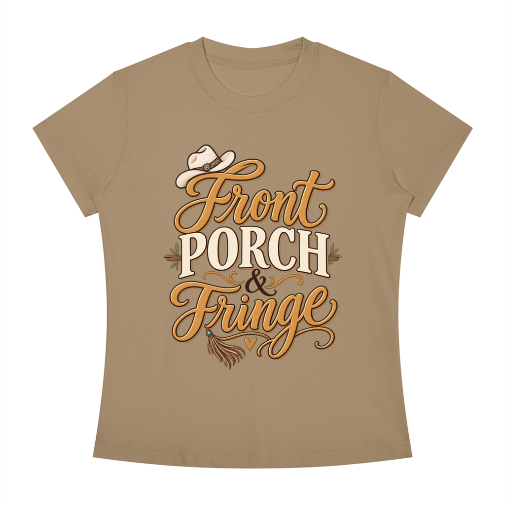 Front Porch Fringe Women's Slim Fit Crewneck T-Shirt