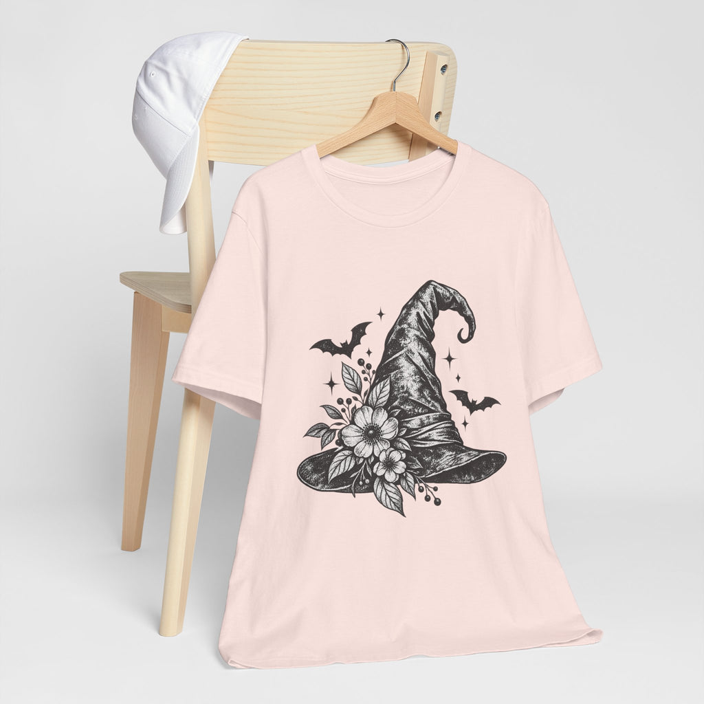 Witch Hat Floral Tee — Gothic Halloween Witchy T-Shirt