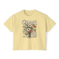 Come to Me Floral Boxy Tee — Vintage Floral Graphic Women's Shirt
