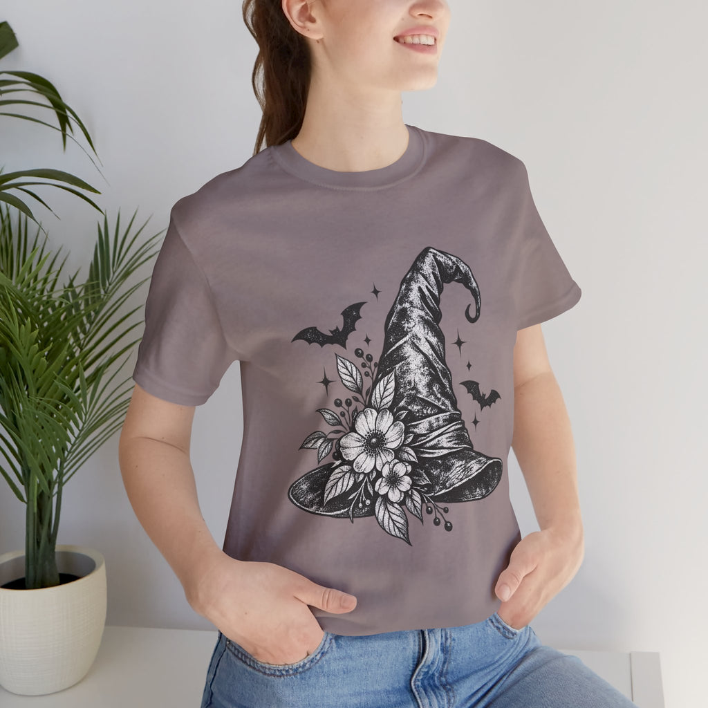 Witch Hat Floral Tee — Gothic Halloween Witchy T-Shirt