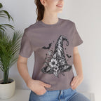 Witch Hat Floral Tee — Gothic Halloween Witchy T-Shirt