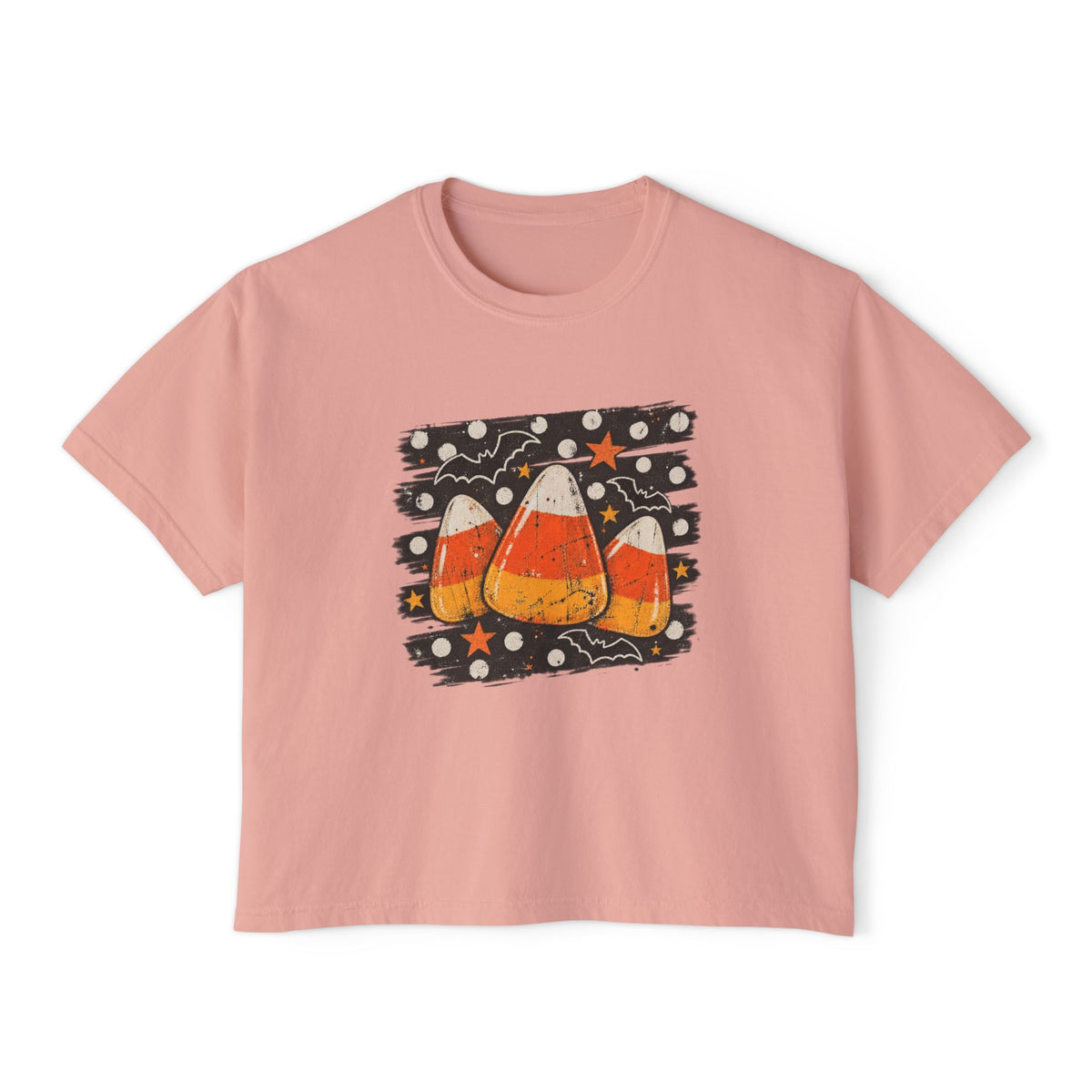 Vintage Candy Corn Halloween Graphic Women's Boxy Tee