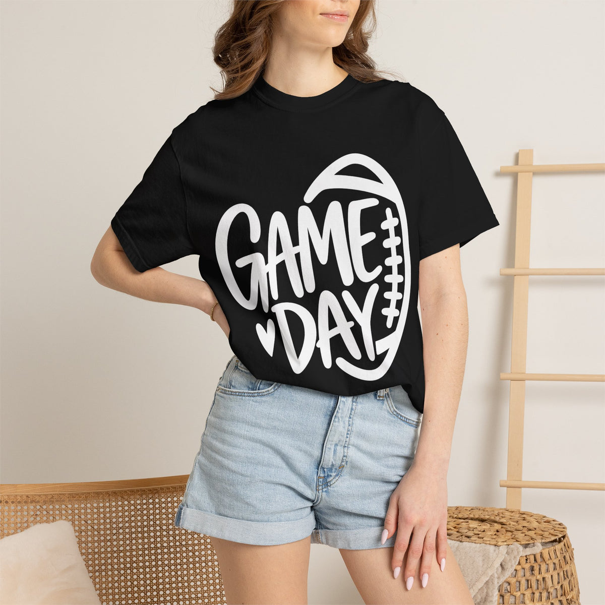 Women's Cutesy Game Day Football T-Shirt