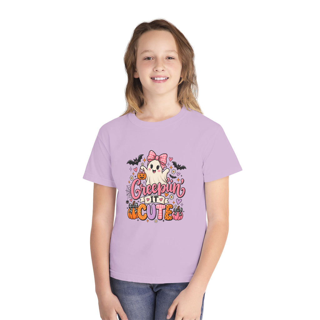 Youth Tee — "Creepin' It Cute" Halloween Ghost Graphic
