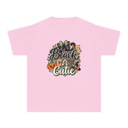 Youth Tee — "Black & Cute" Halloween Pumpkin Graphic