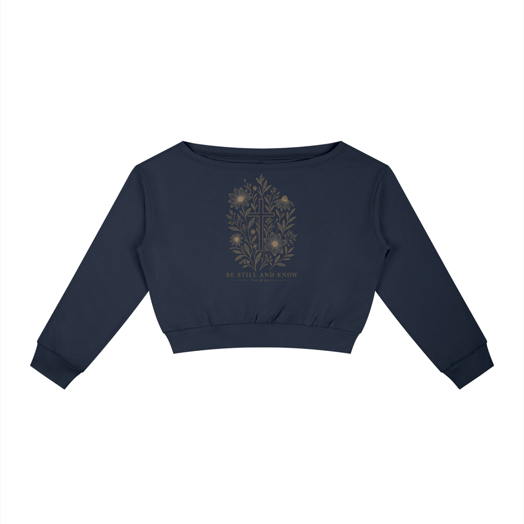 Be Still and Know Women's Off-Shoulder Sweatshirt