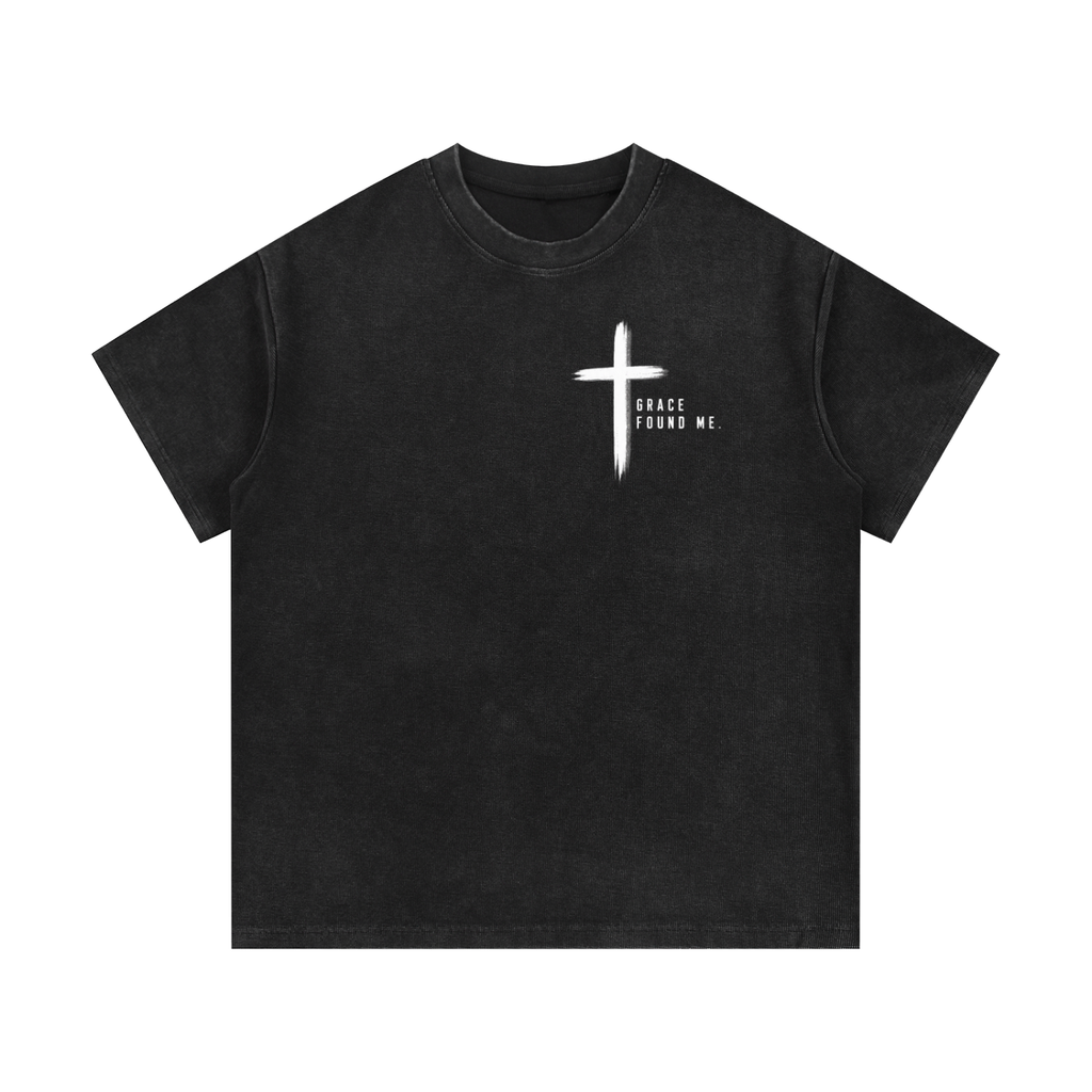 Grace Found Me Mineral Wash Waffle Knit T-Shirt
