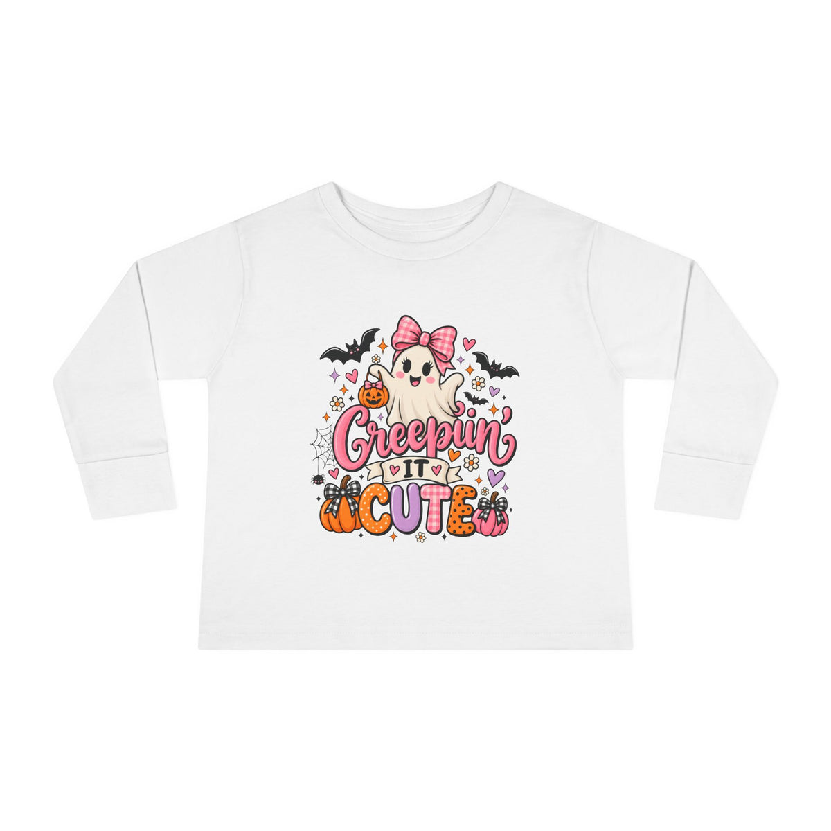 Toddler Long Sleeve Tee — 'Creepin' Cute' Halloween Ghost Shirt for Babies & Toddlers