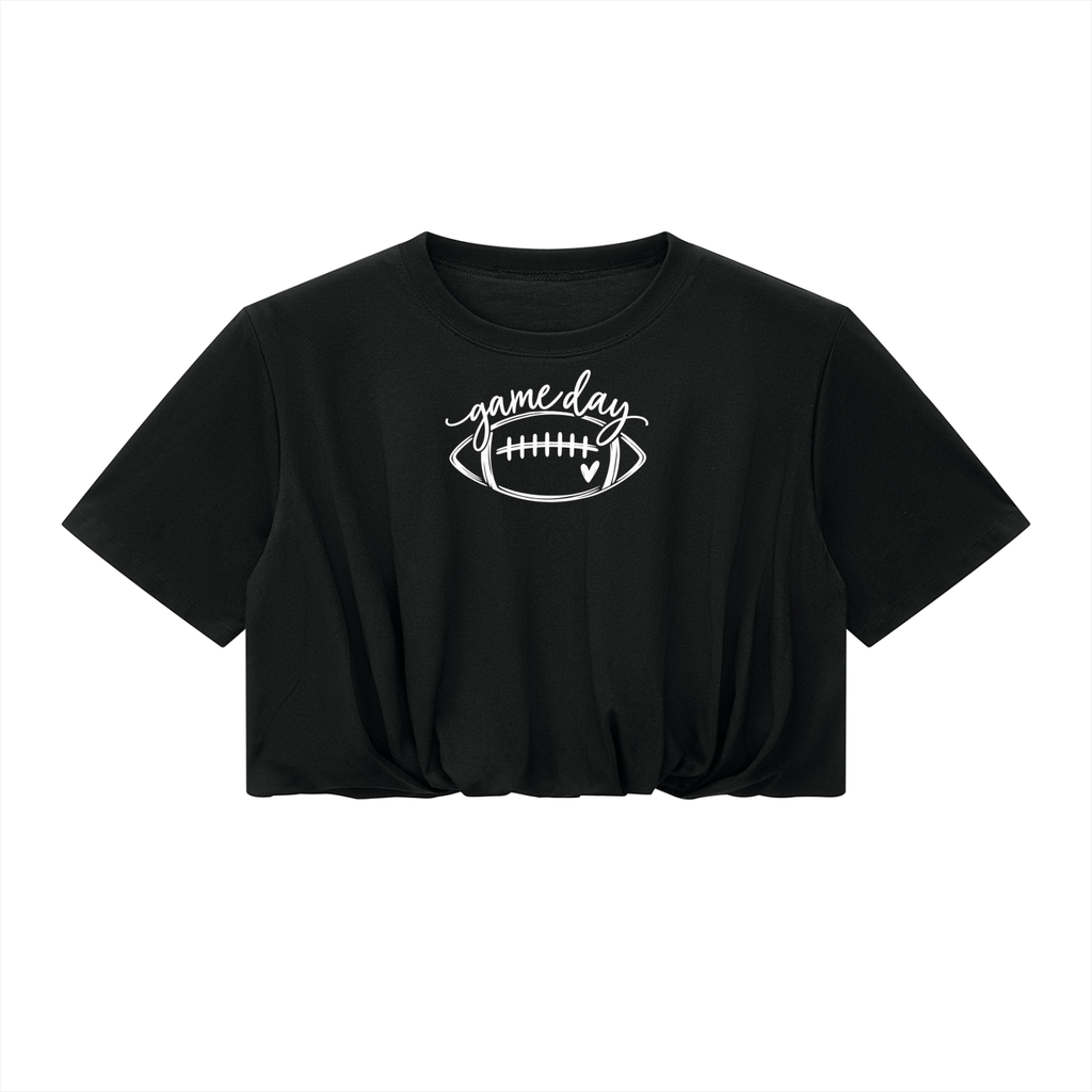 Game Day Women’s Crop Bubble Hem T-Shirt